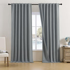 Dualife 132 Inch Curtains Extra Long Back Tab And Rod Pocket Thermal Insulated Blackout Curtains 50 By 132 Inch 11 Ft 2 Panels S