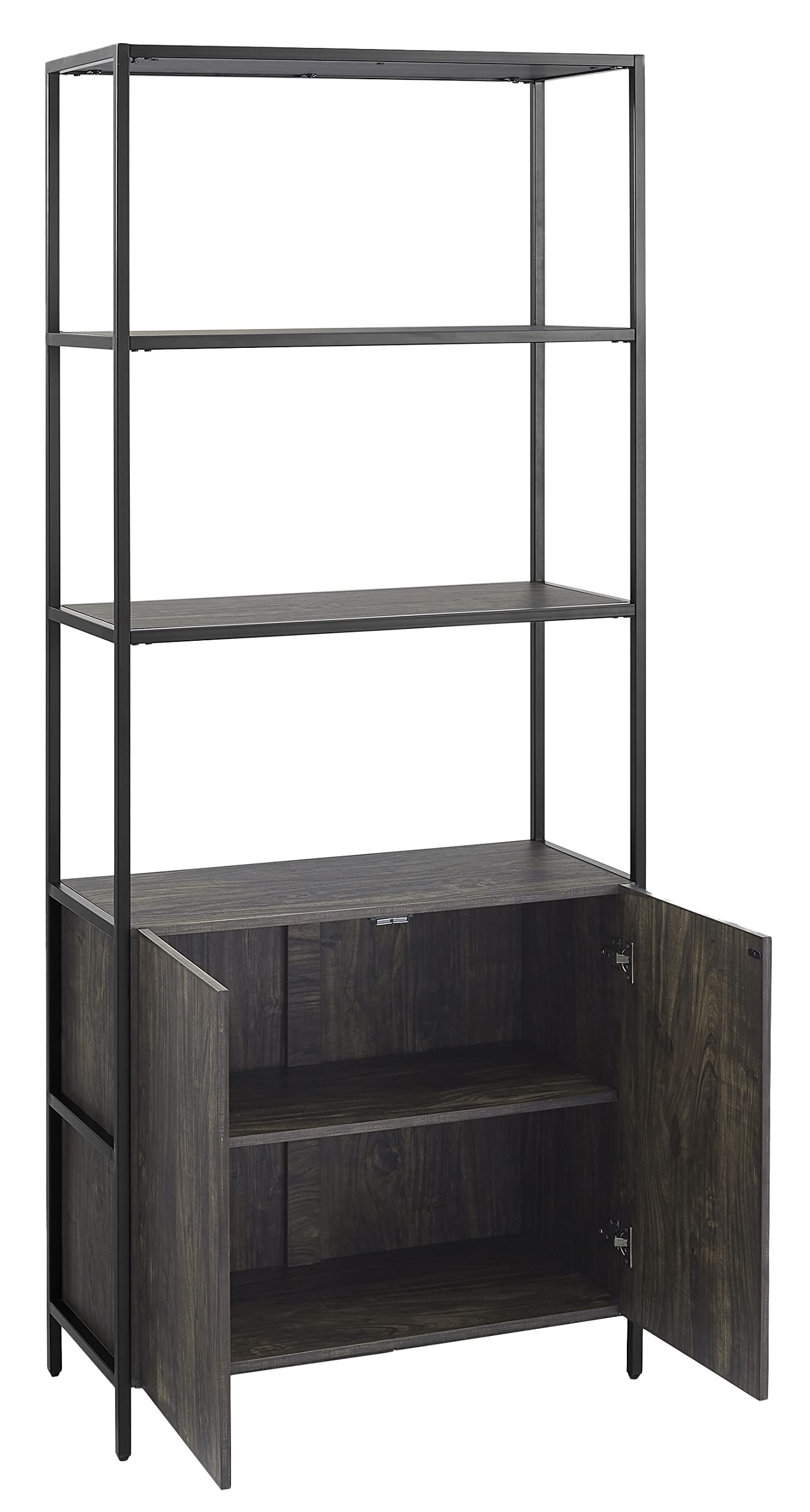 Crosley Furniture Jacobsen Large Bookshelf, Bookcase Storage with Shelves, Brown Ash