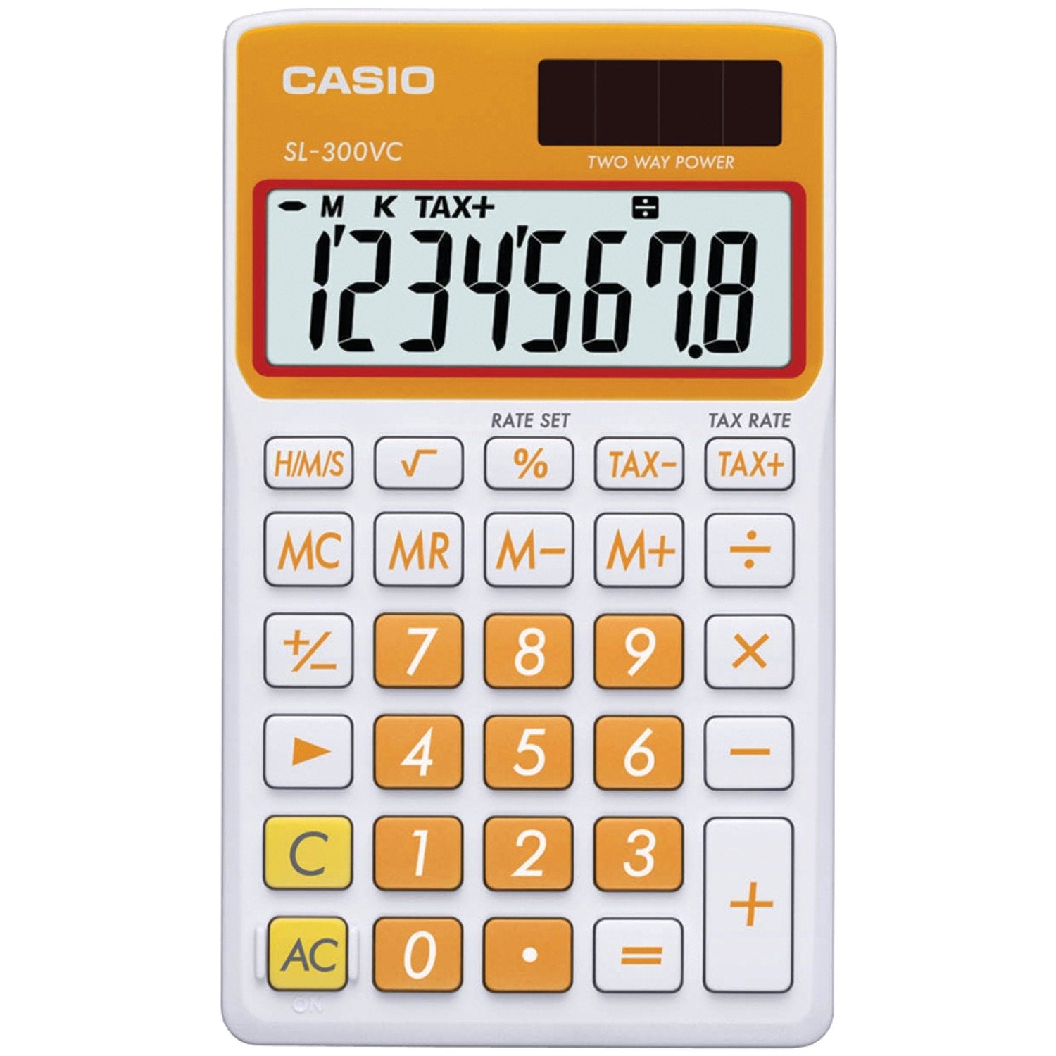Casio Sl-300Vc Standard Function Calculator, Orange 2.75 X 4.63
