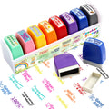 Teacher Stamps For Grading Motivational Teacher Self-Inking Stamp Set Encouraging Signature Stamp For Classroom Supplies 8 Packs