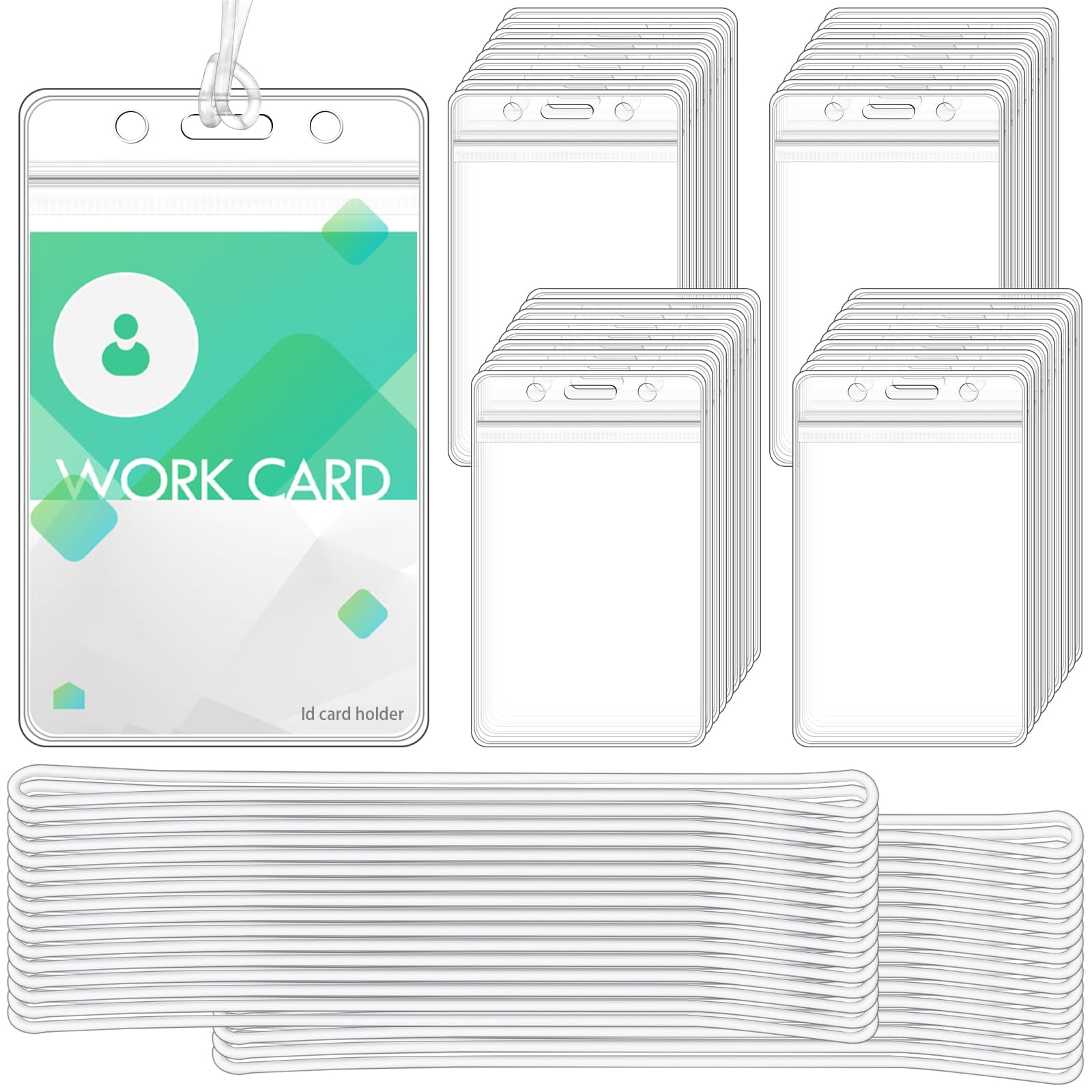Wyomer 200-Piece Set Of Clear Plastic Luggage And Badge Tag Holders, Ideal For Id Cards - Comes With 200 Matching Luggage Tag Lo