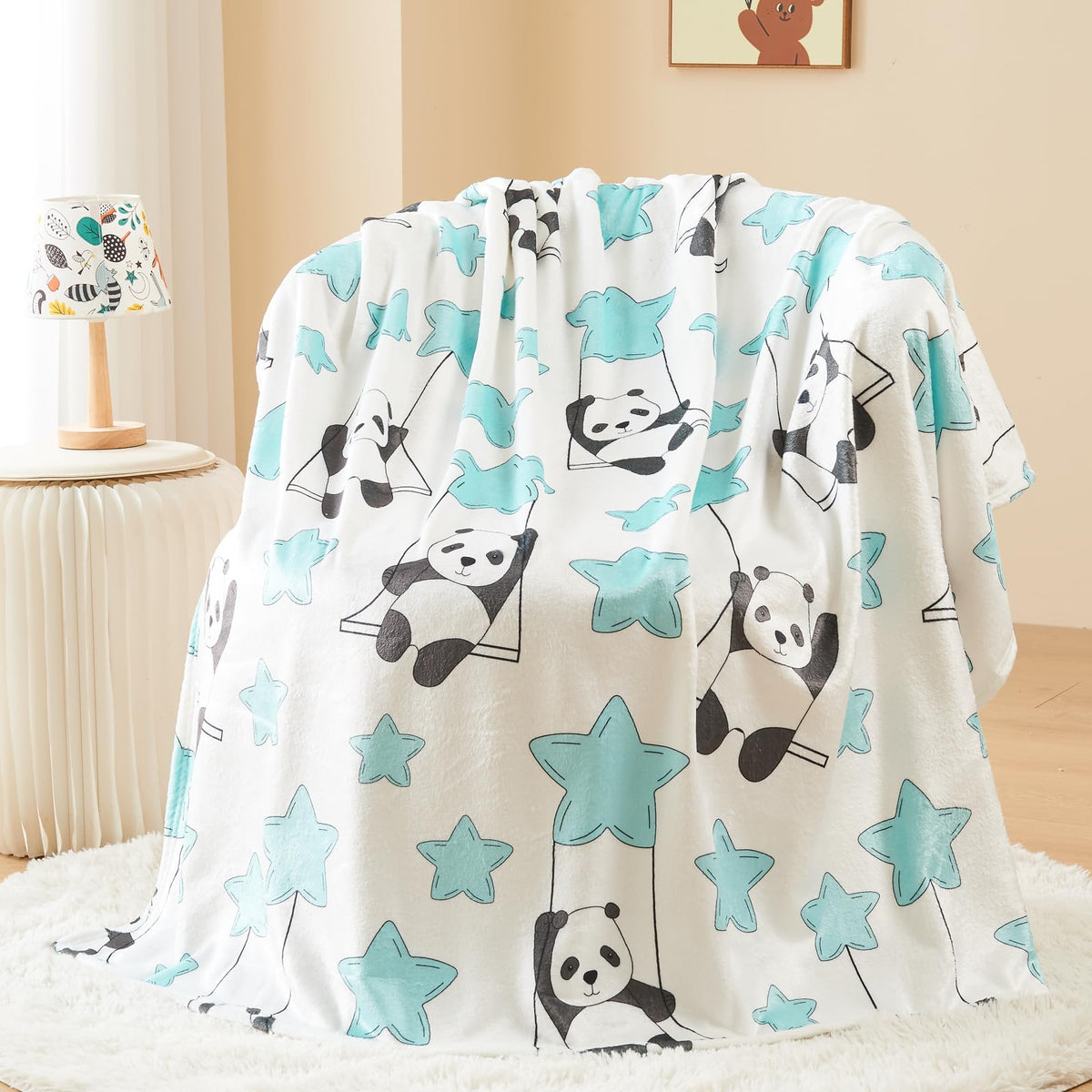 Newcosplay Throw Blanket Cute Soft Aesthetic Fleece Blanket For Kids Girls Boys Teens Cozy Blanket For Bed Couch Camping (Star P