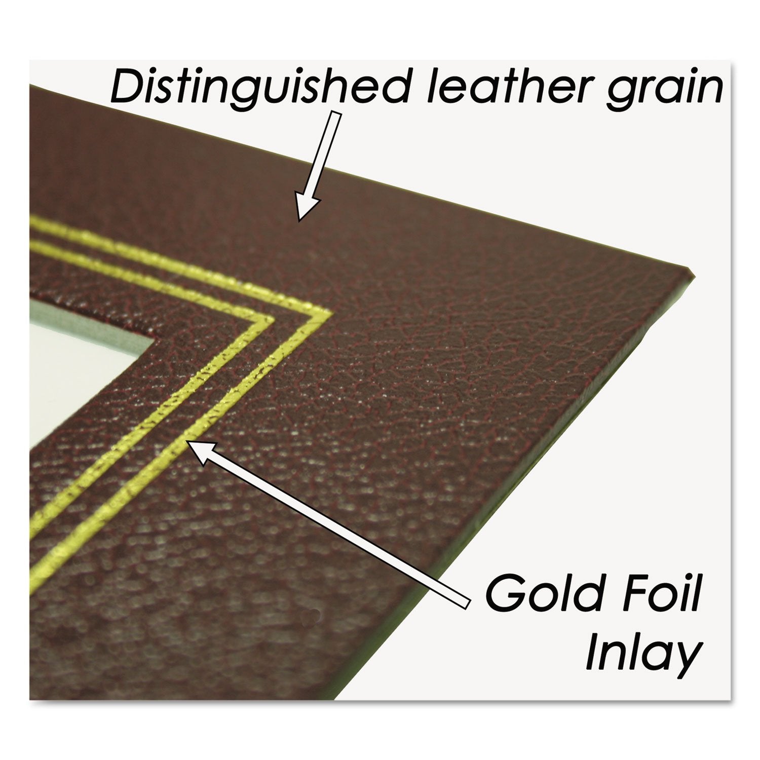 8.5' X 11' Leather Grain Certificate Frame Two Pack, Burgundy