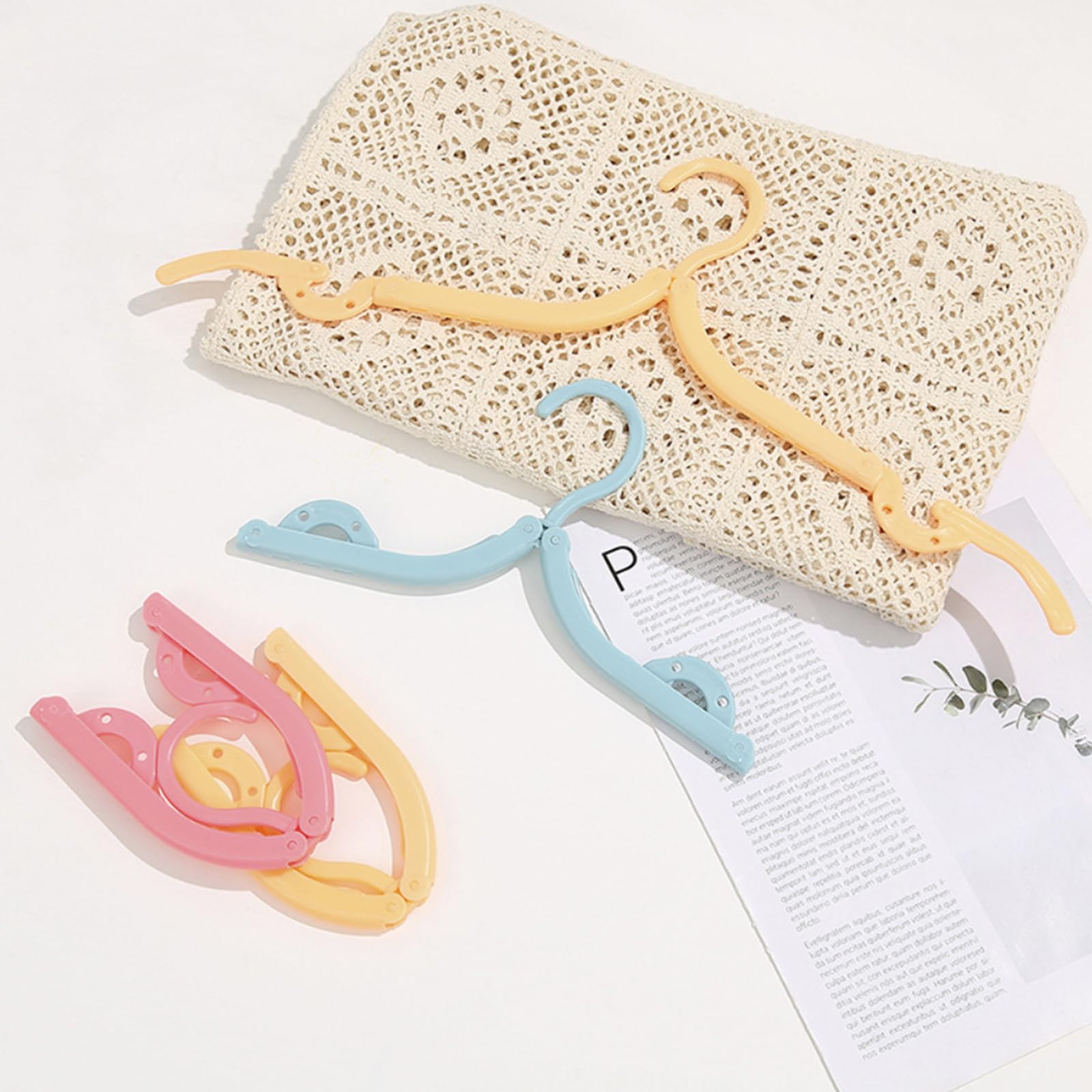 MYLDH 12Pcs Foldable Travel Hangers - Colorful Portable Space-Saving Clothes Hangers for Business Trips