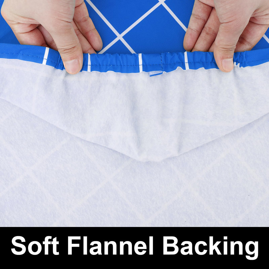 Spotjoy Rectangle Table Cloth, Elastic Fitted Flannel Backed Plastic Table Covers For 6 Foot Folding Tables, Waterproof Vinyl Ta