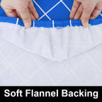 Spotjoy Rectangle Table Cloth, Elastic Fitted Flannel Backed Plastic Table Covers For 6 Foot Folding Tables, Waterproof Vinyl Ta