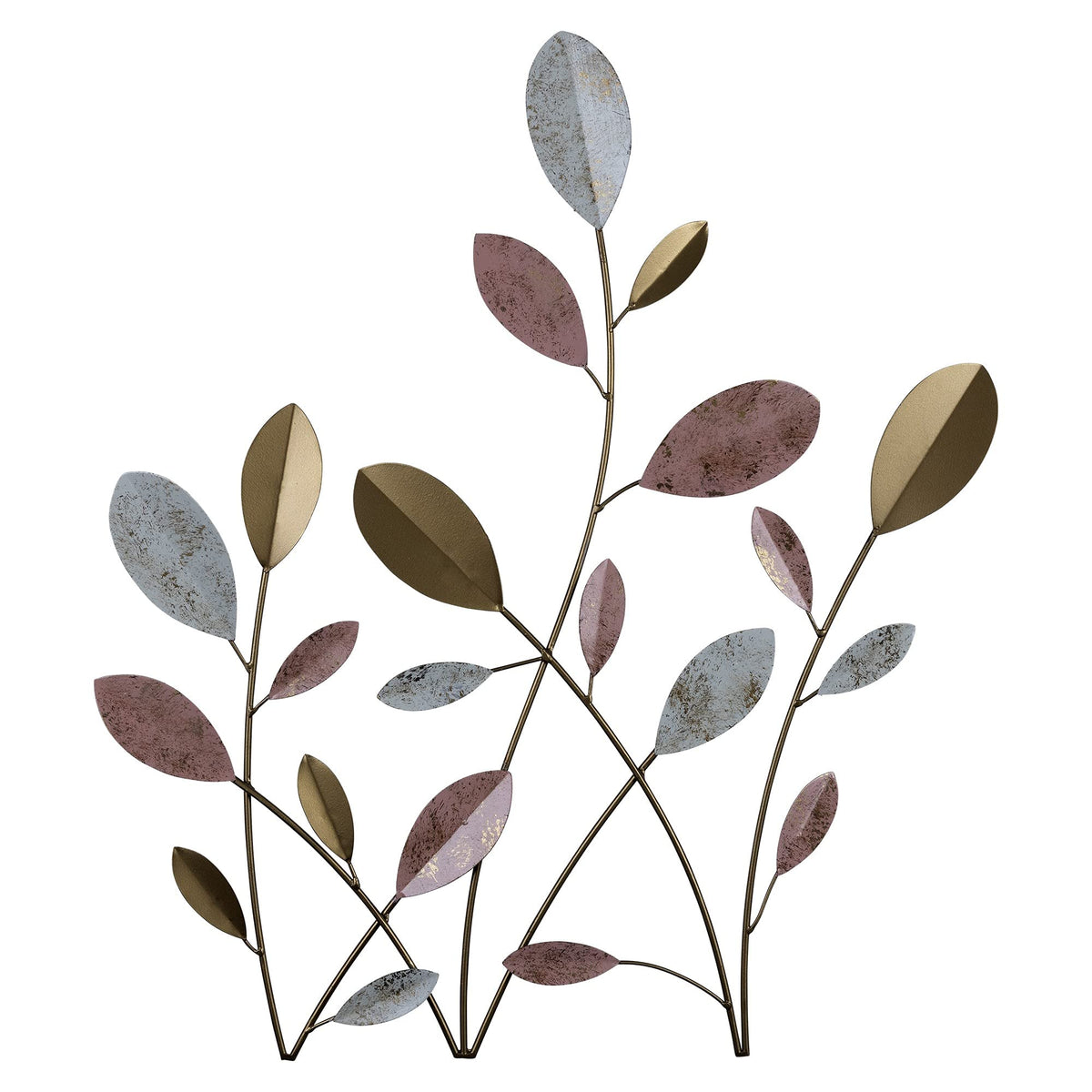 HomeRoots Multi 100% Metal Muted Metal Botanical Stem Wall Décor