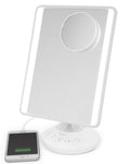 iHome 7 x 9 Reflect iCVBT22W Adjustable Vanity Mirror with Bonus 10X Mirror, Bluetooth Audio, Hands-Free Speakerphone, LED Light