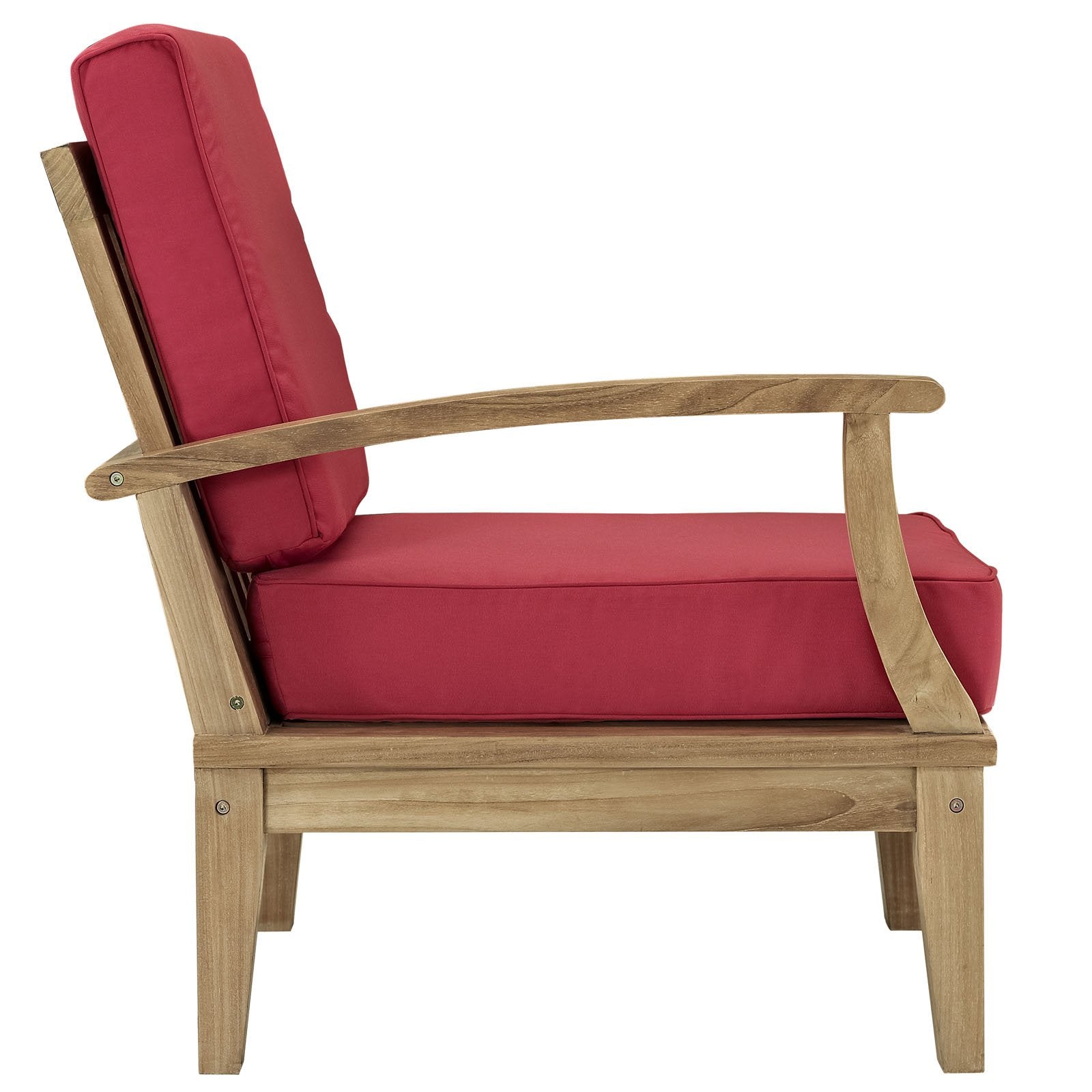 Lexmod Marina 6-Piece Outdoor Patio Teak Sofa Set, Natural Red