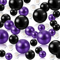 Black Purple Floating Pearls | 150PCS Black Purple Pearls Bead for Centerpieces Vases | 8/14/20 mm Black Purple Floating Beads |