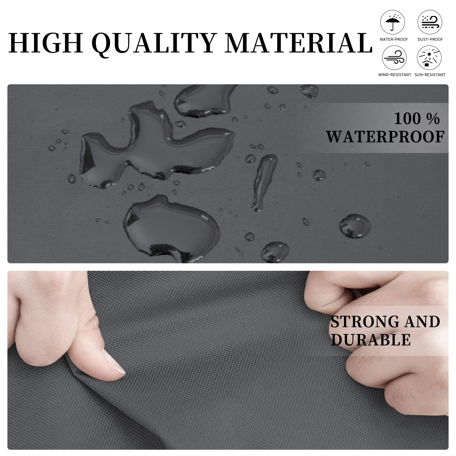 Easy-Going Patio L-Shaped Sectional Sofa Cover, 83“X104 Waterproof Outdoor Sectional Cover, Heavy Duty Garden Furniture Cover With Air Vent (Left Facing, Dark Gray)