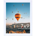 JCJMY 7x9 Picture Frame White for Wall Hanging or Tabletop- Wall Mounting Horizontally or Vertically, 7 x 9 Wall Gallery Poster 