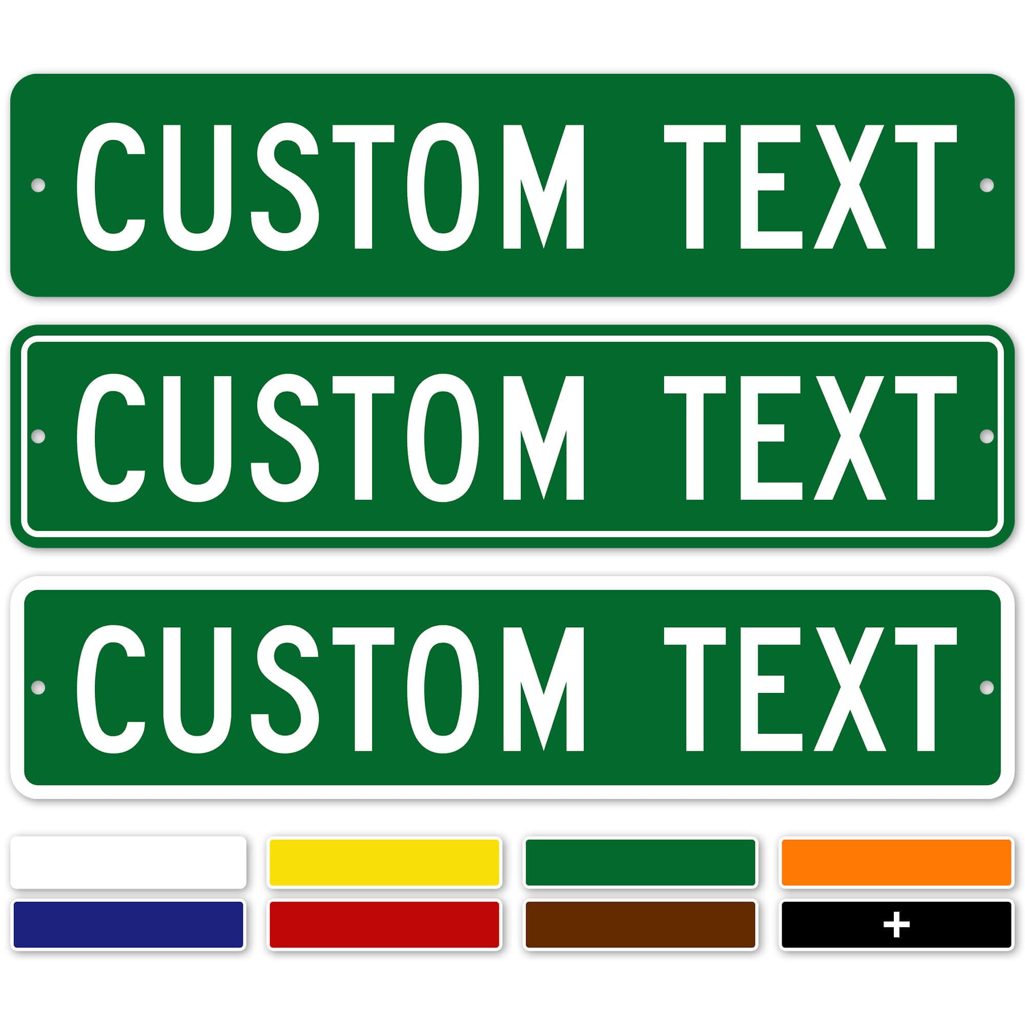 Custom Street Sign, Road Sign, Address Sign, 8 Colors, Reflective Option, Mounting Options, 4X18 Inch, Thick Rust-Free Alumabond