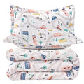Jsd Car Kids Comforter Set Full Size, 3 Piece Printed Microfiber Comforter With Pillow Sham, Lightweight All Season Washable