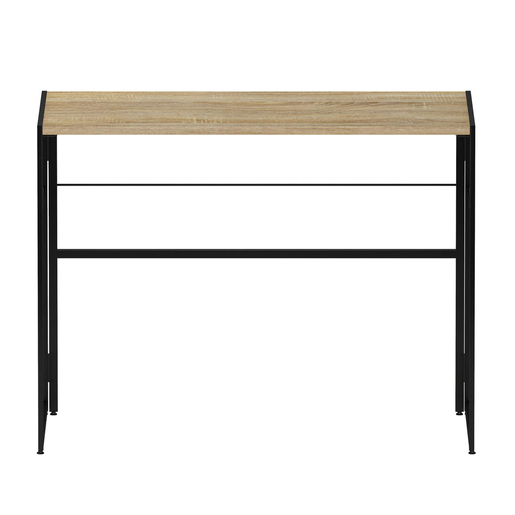 Furinno Riau No Tool/No Assembly/Folding Metal Frame Computer Desk, Sonoma Oak/Black, 39 Inch