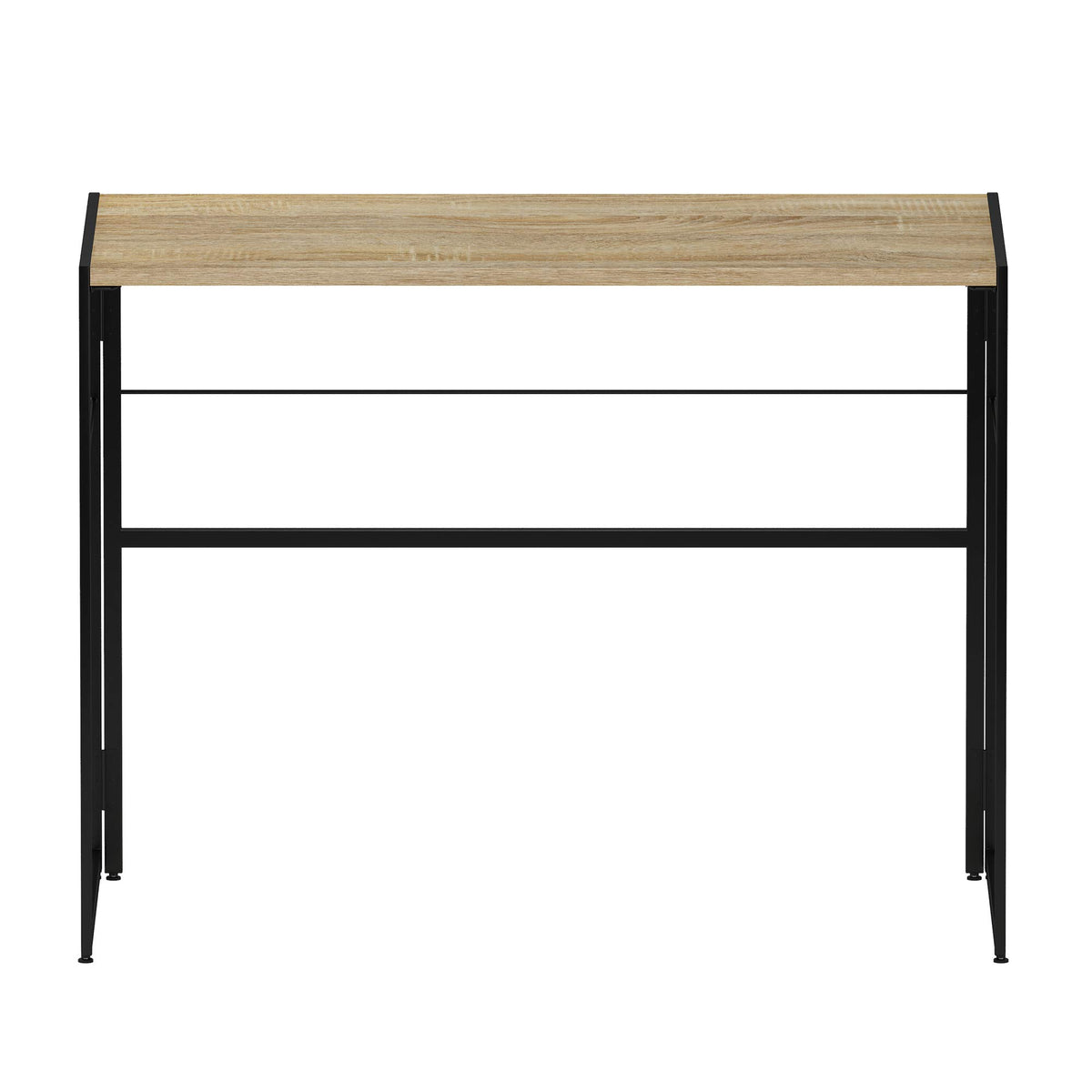 Furinno Riau No Tool/No Assembly/Folding Metal Frame Computer Desk, Sonoma Oak/Black, 39 Inch