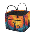 ZUXONGSY Black Cat Laundry Baskets for Clothes Toys Foldable Oil Painting Style Quilted Storage Basket with Handles Home Organiz