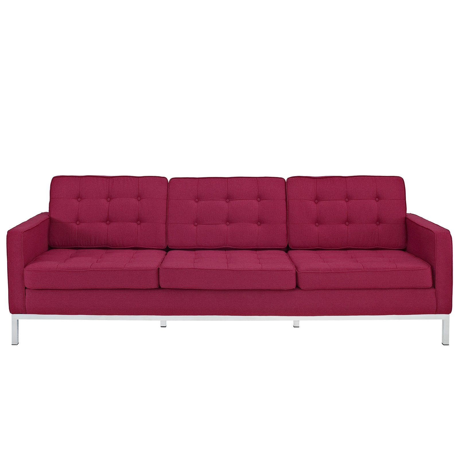 Modway Florence Style Sofa, Tweed, Red