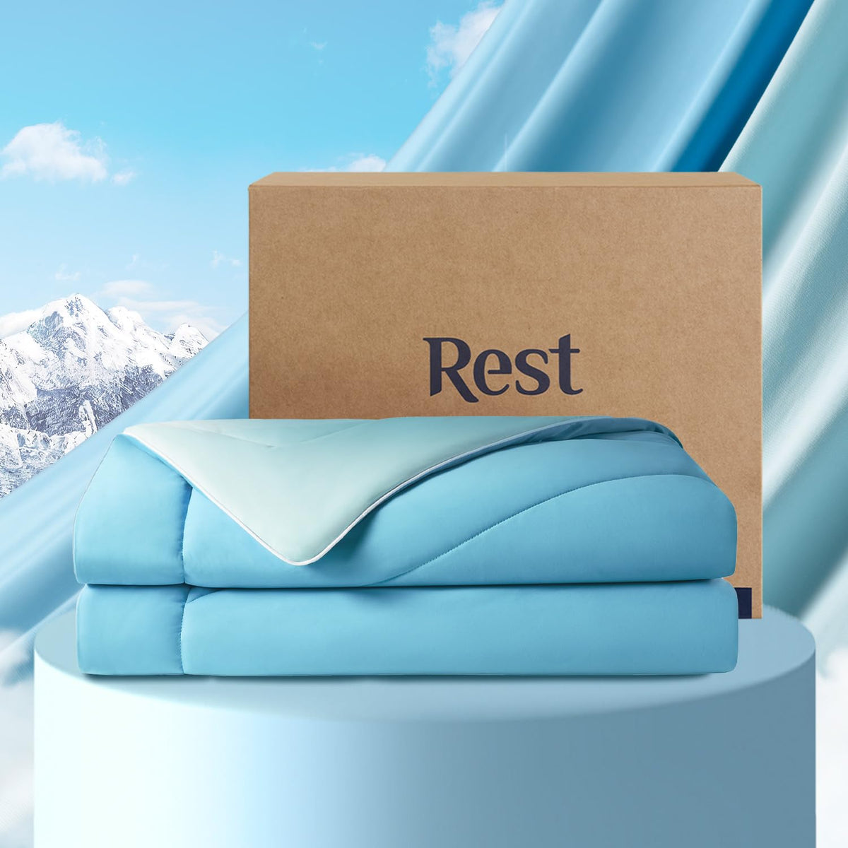 Rest Evercool Cooling Comforter, Good Housekeeping Award Winner For Hot Sleepers, All-Season Lightweight Blanket To Quickly Cool