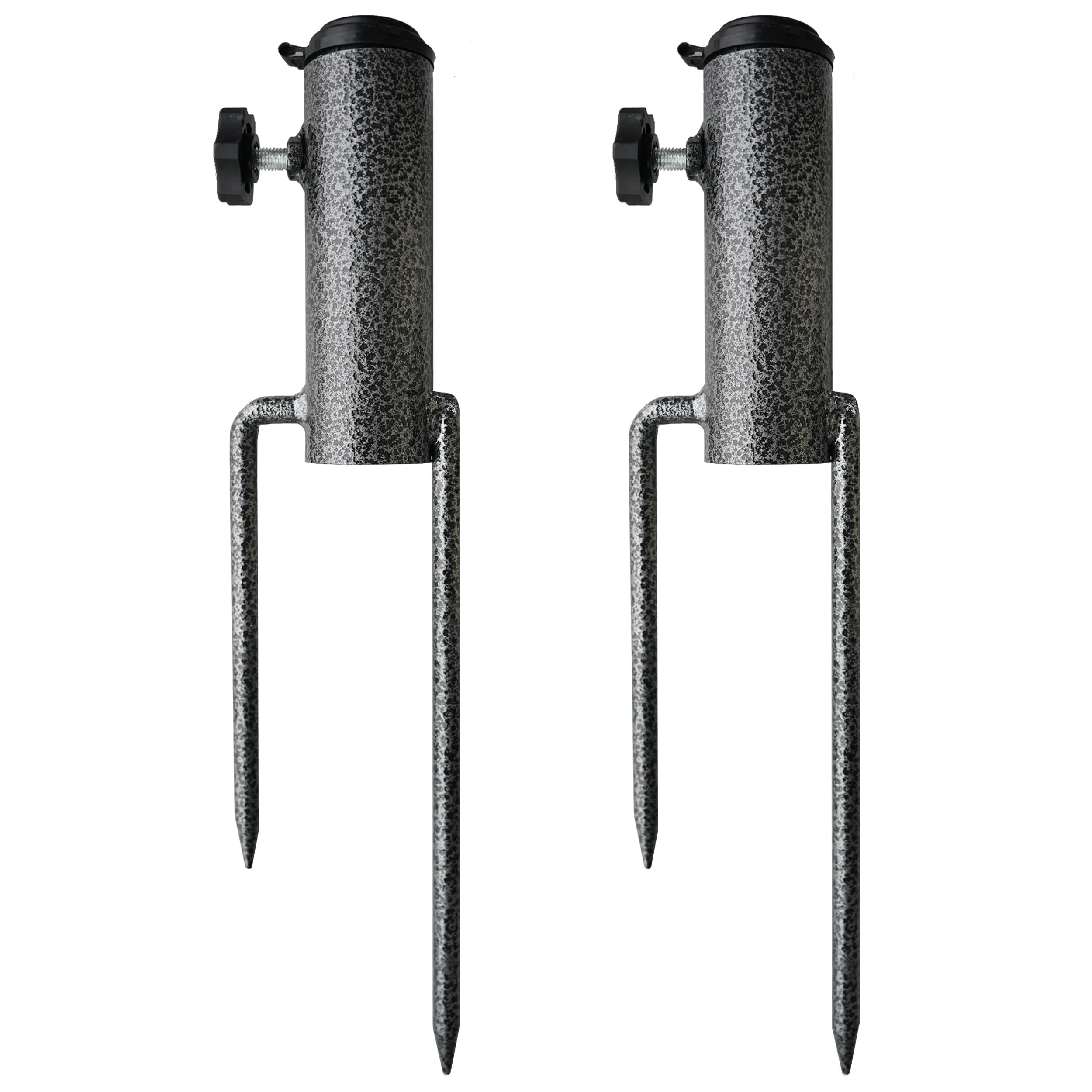 Ammsun Adjustable Portable Umbrella Base, Upgraded Heavy Duty Metal Holder-Stand-Sand Grass Auger,For Flag, Umbrella, Fishing Ro
