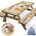 Britown Picnic Table Cover with Bench Covers Elastic Edges, Vintage Camper Fitted Table Cover, Outdoor Camping Essentials 72 Inc