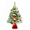 Sunnyglade 21.6 inch Snow Flocked Christmas Tree Artificial Mini Christmas Tree Pine Tree Indoor Tabletop Ornaments Decorations 