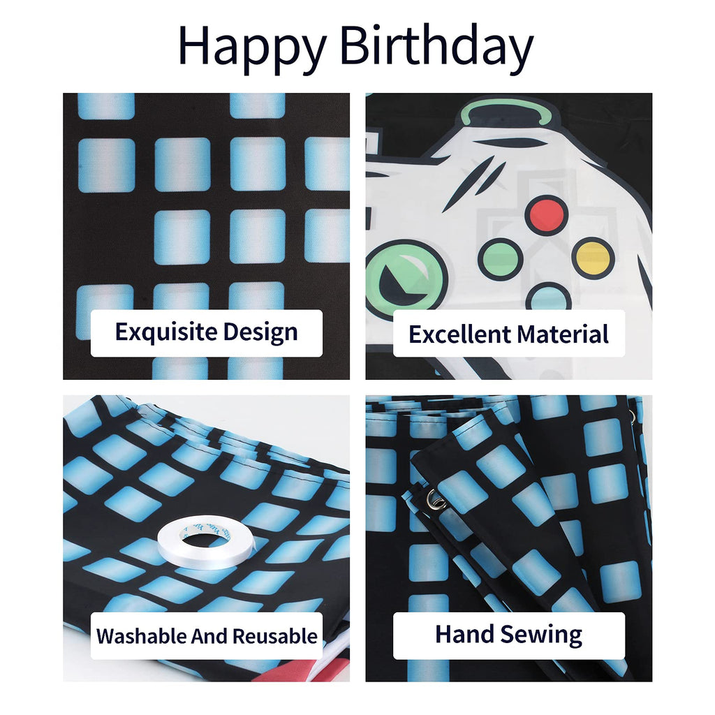 HAMIGAR Level 7 Unlocked Birthday Banner Backdrop Blue 6x4ft