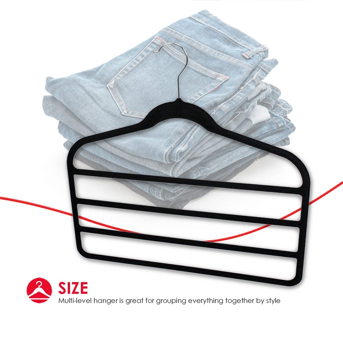 Home Basics Pant Closet (Pack Of 3), Black Trouser Hanger