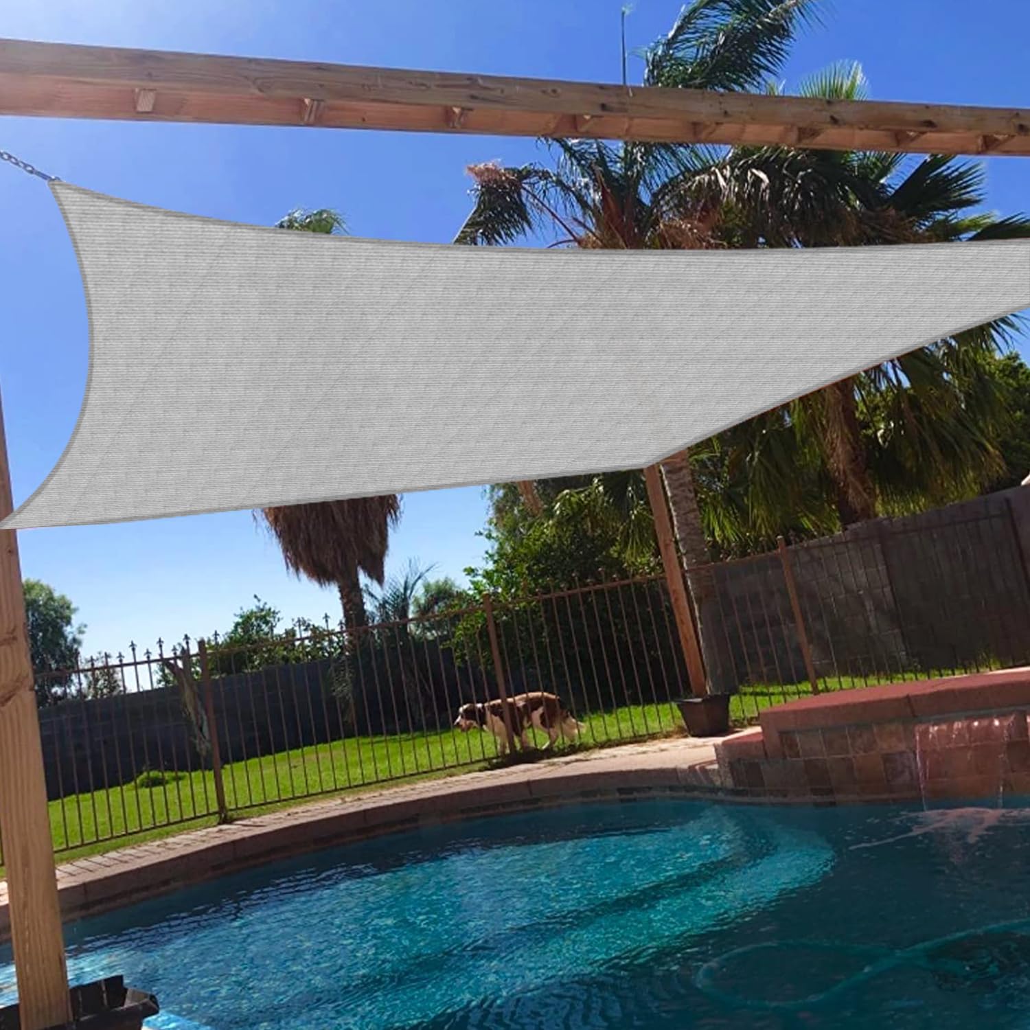 Windscreen4Less 17' X 18' Sun Shade Sail Rectangle Outdoor Canopy Cover Uv Block For Backyard Porch Pergola Deck Garden Patio (G