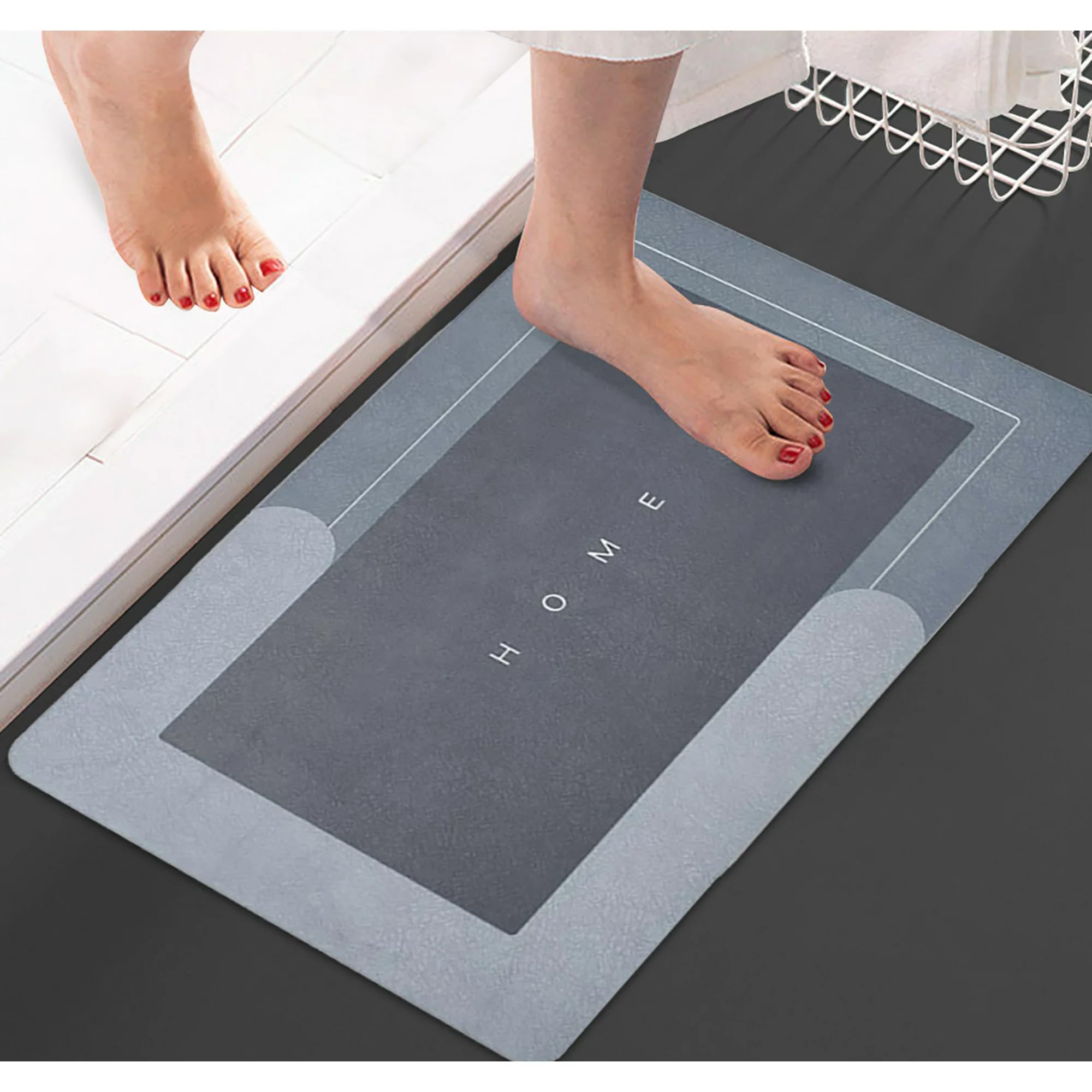 UCRAVO 3Pcs Rectangle Super Absorbent Bath Mat, Bathroom AntiSlip Entrance Mats, Household Floor QuickDrying Cushions for Toil