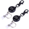 Wisdompro 2 Pack Retractable Keychain, Heavy Duty Retractable Badge Reels With Lobster Clasp, 24 Inch Steel Cord, Key Ring For K