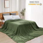 Phf Oversized King Fleece Blanket 120'X120', No Shed No Pilling Big Soft Blanket, Extra Large 10'X 10' Lightweight Blanket For Bed, Sofa Travel And Camping, Suitable For All Season, Olive Green