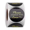 Wrapaholic Please Handle With Care Stickers - Gold Foil Business Thank You Stickers, Shipping Stickers - 2 X 2 Inch 500 Total La