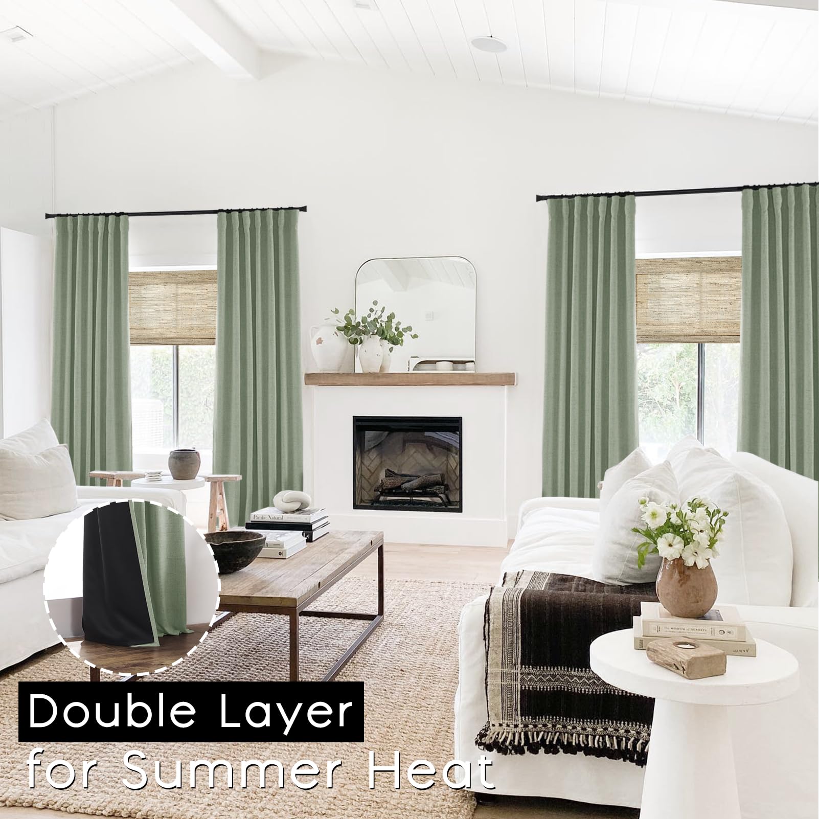 Panelsburg Light Blocking Curtains For Bedroom Aesthetic Room Decor Boho Cute Blackout Curtains For Sliding Glass Door 2 Panels,