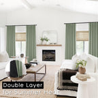 Panelsburg Sage Green 100% Blackout Curtains 108 Inch Length For Living Room 2 Panels Aesthetic Boho Greyish Light Green Room Da