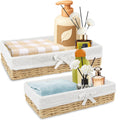 Toilet Paper Basket Bathroom Organizers and Storage for Toilet Tank Trays Wicker Bathroom Storage Baskets with Fabric Liner for 