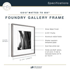 Mcs Master & Co. Foundry Metal Gallery Wall Frame, Dark Silver, 12 X 12 In Matted To 8 X 8 In