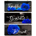 3 Pieces Rose Wooden Wall Decor Thankful Grateful Blessed Wooden Signs Inspirational Wall Art Signs Wedding Wall Decor for Room 