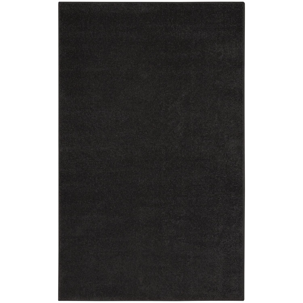 Nourison Essentials Indoor/Outdoor Black 3' X 5' Area -Rug, Easy -Cleaning, Non Shedding, Bed Room, Living Room, Dining Room, Backyard, Deck, Patio (3X5)