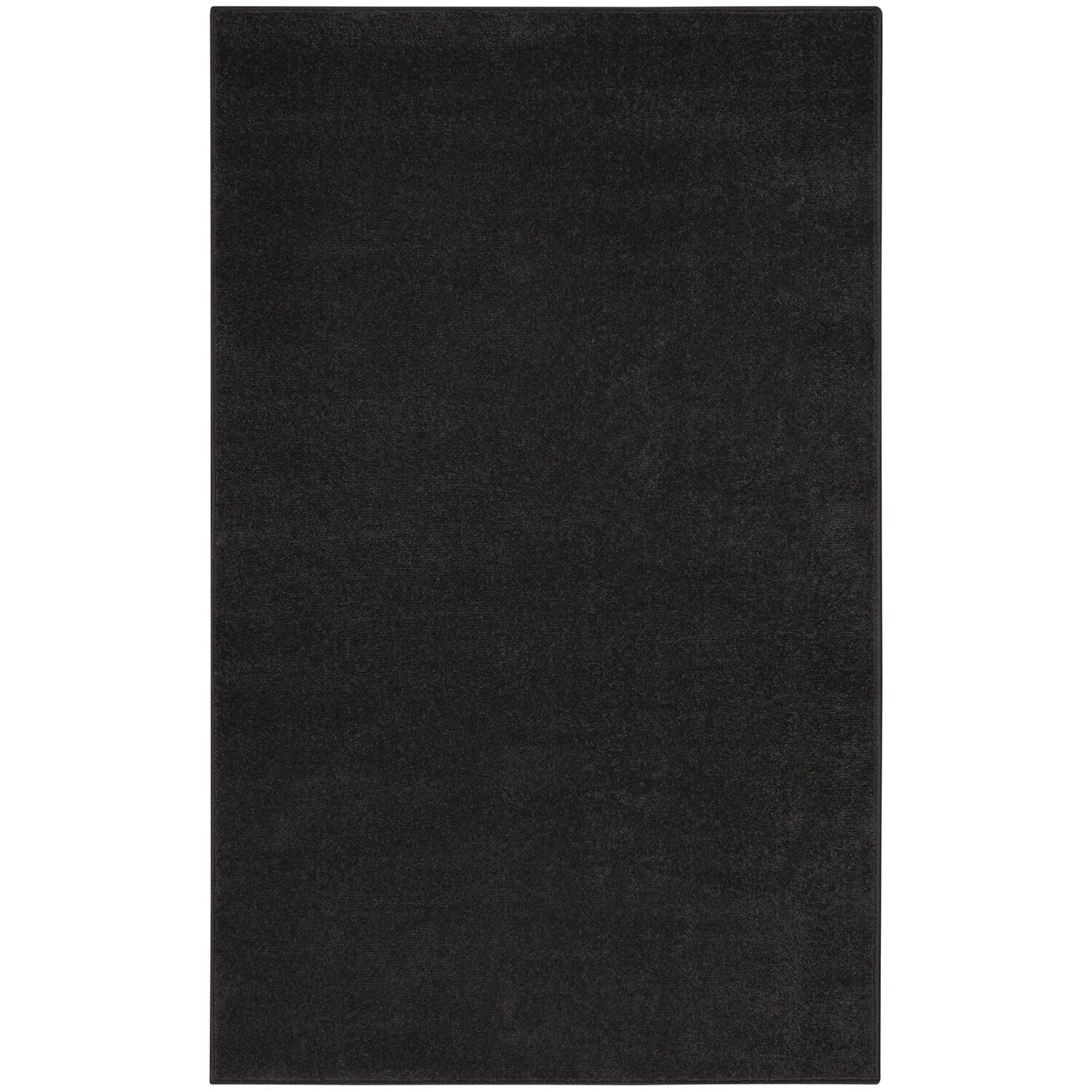 Nourison Essentials Indoor/Outdoor Black 3' X 5' Area -Rug, Easy -Cleaning, Non Shedding, Bed Room, Living Room, Dining Room, Backyard, Deck, Patio (3X5)