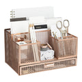 Blu Monaco Office Rose Gold Desk Organizer And Accessories With Sticky Note And File Holder - Desk Accessories And Workspace Org