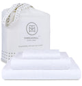 Threadmill 500 Thread Count Twin Size 3 Pc Luxury Cotton Bedding Set, Jacquard Floria Hotel White, Breathable Sheets with 15'' E