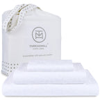 Threadmill 500 Thread Count Twin Size 3 Pc Luxury Cotton Bedding Set, Jacquard Floria Hotel White, Breathable Sheets with 15'' E