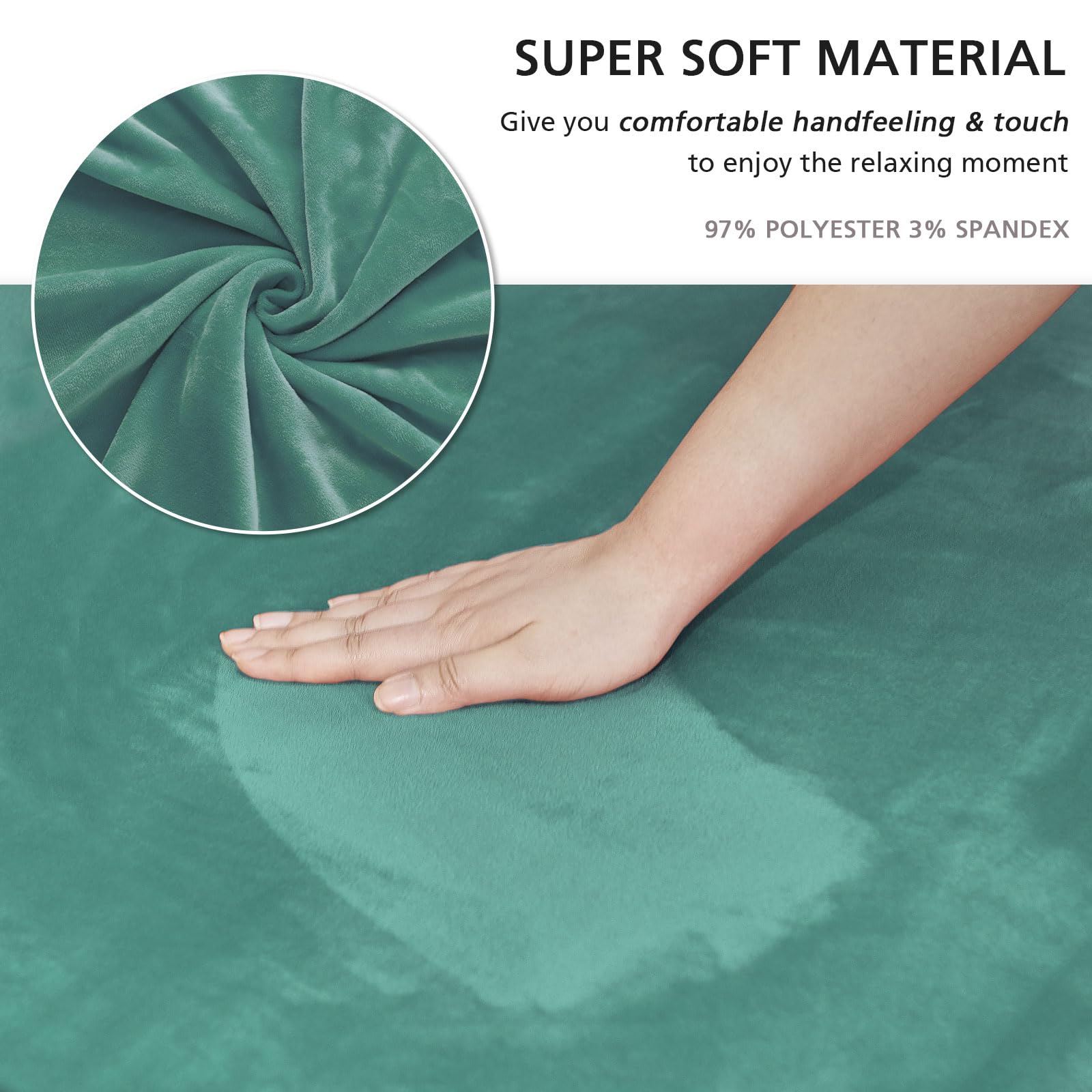 Niceec Armchair Cover Super Soft 1-Piece Cyan Armchair Slipcover Stretch Universal Spandex Couch Covers For Living Room Easy Fit Washable Furniture Sofa Protector With Skirt