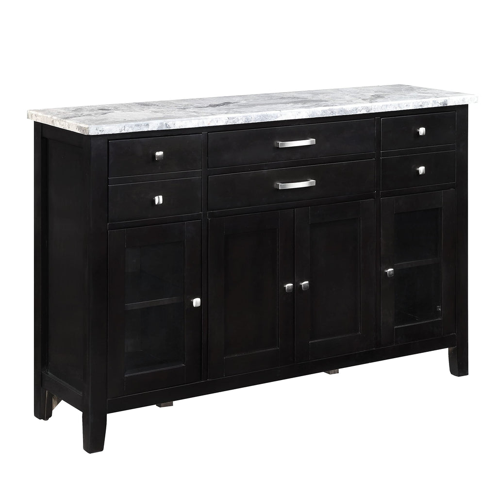 Acme Hussein Server in Marble & Black Finish