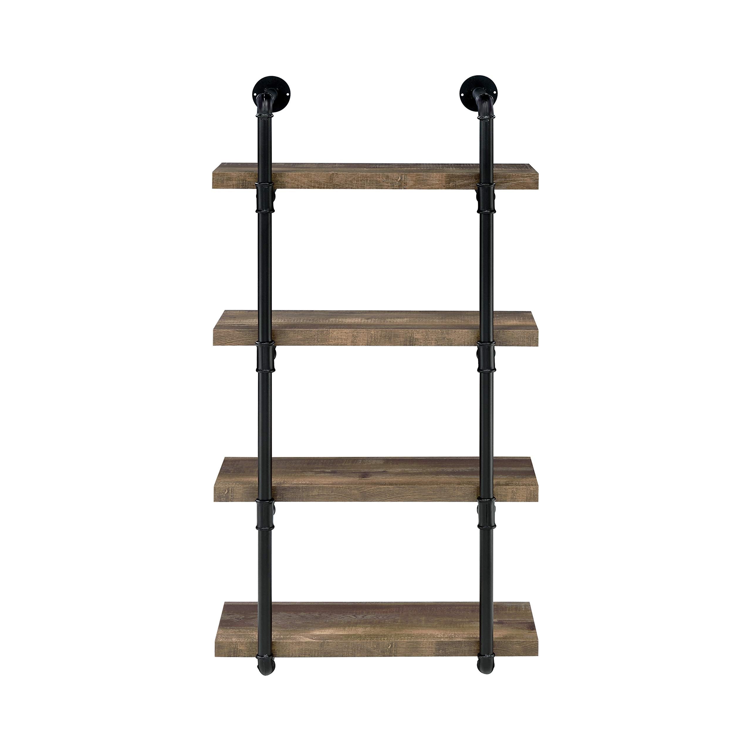 Coaster Home Furnishings 24-inch Wall Shelf Black and Rustic Oak