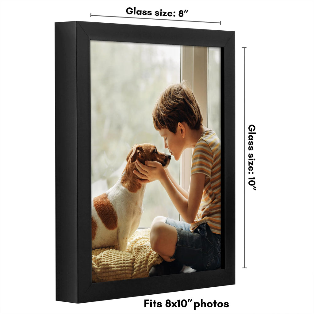 Americanflat 8X10 Picture Frame With Shatter-Resistant Glass - Soho Collection - Gallery Style Deep Molding Frame For Tabletop A
