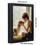 Americanflat 8X10 Picture Frame With Shatter-Resistant Glass - Soho Collection - Gallery Style Deep Molding Frame For Tabletop A