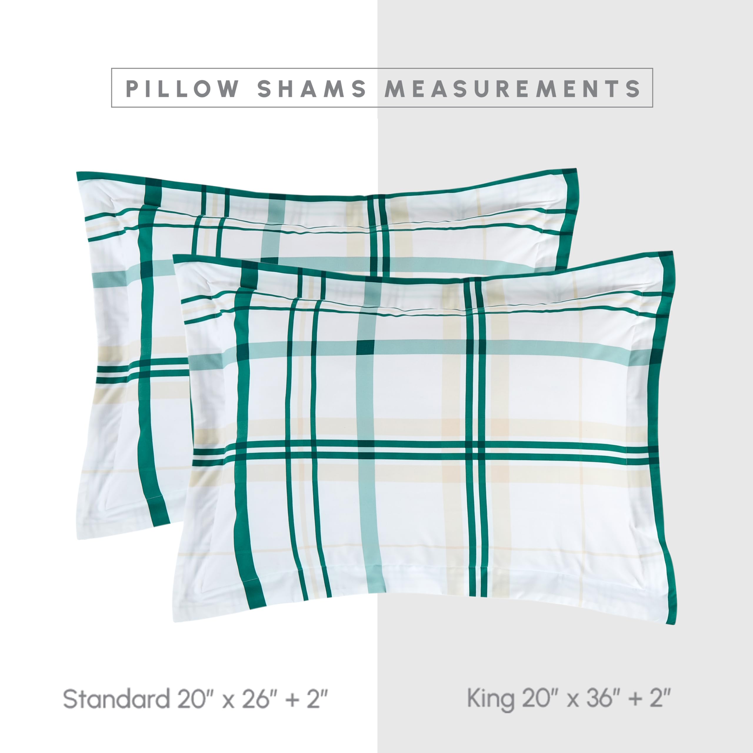 Elegant Comfort Silky Soft 8-Piece Plaid Lodge Bed-In-A-Bag Comforter Set, Includes 4Pc Smart Sheet Set, Comforter,Decorative Pillow,Matching Pillowcases And Shams-King/California King, Emerald Green