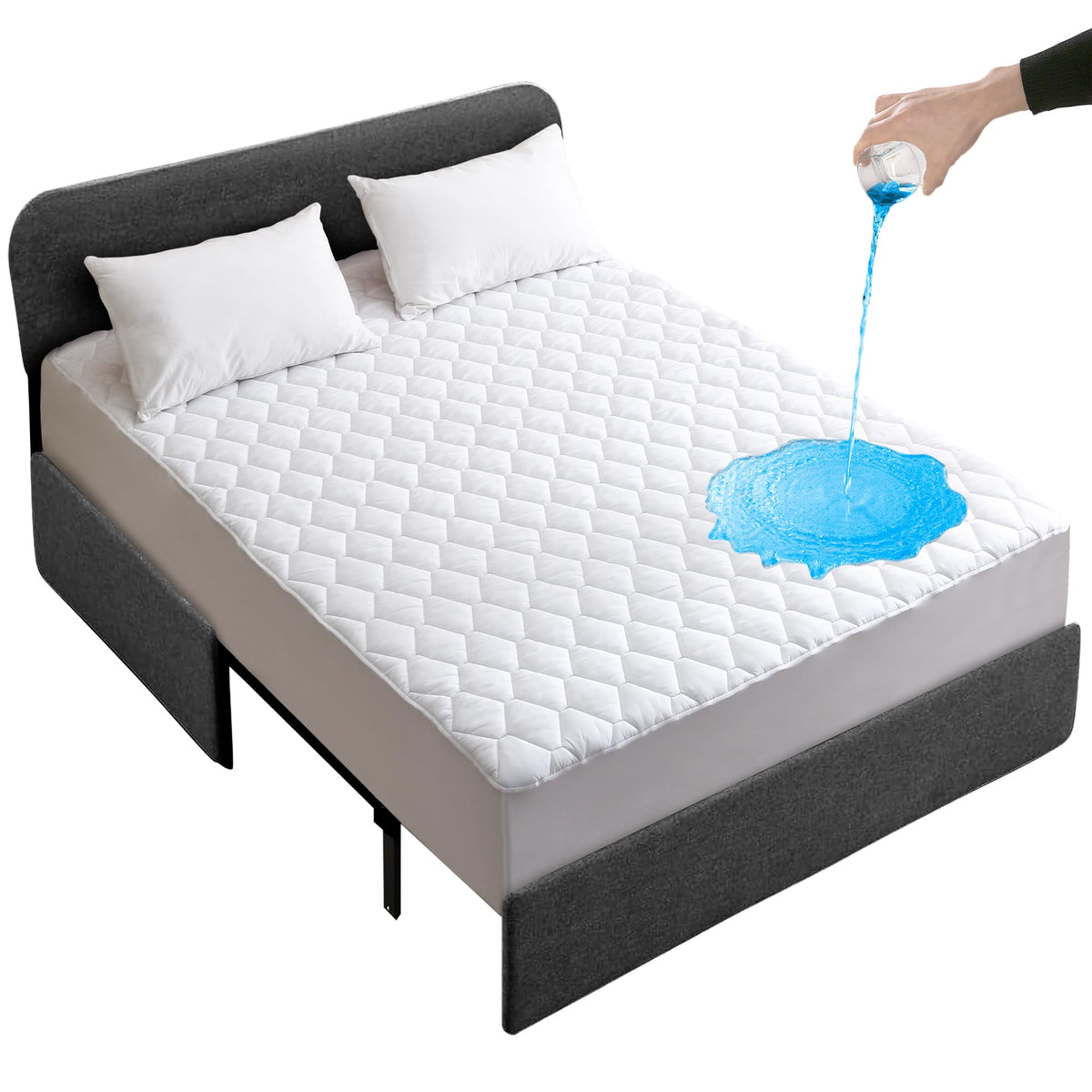 Lunsing Queen Sleeper Sofa Bed Mattress Protector, Soft Breathable Waterproof Queen Size Sofa Bed Mattress Pad Cover, 4-10 Inche